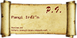 Panyi Irén névjegykártya